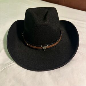 Men's Black Felt Cowboy Hat